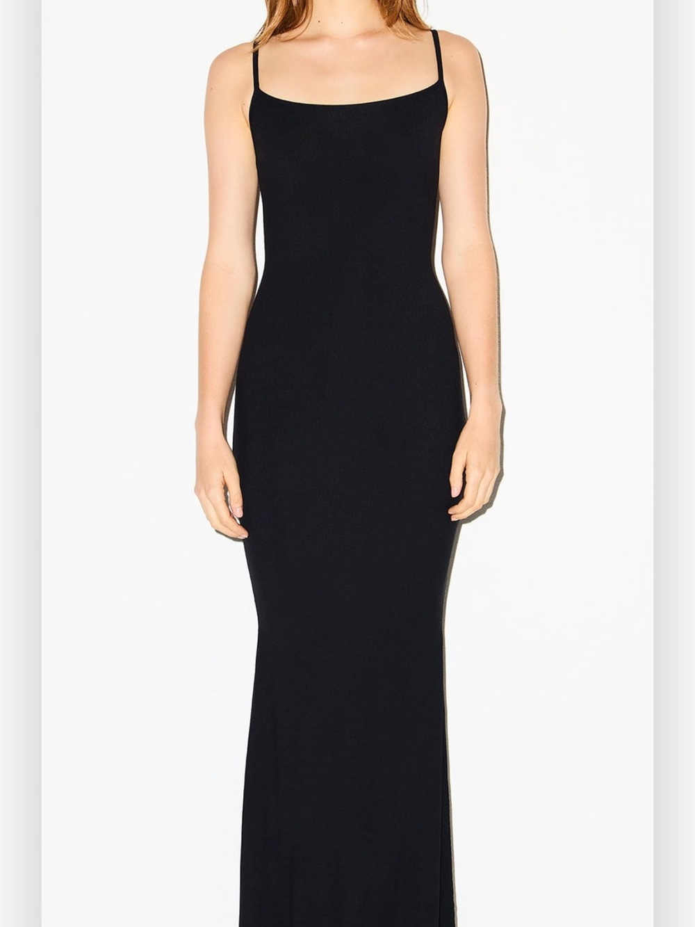 SKIMS Black Long slip dress